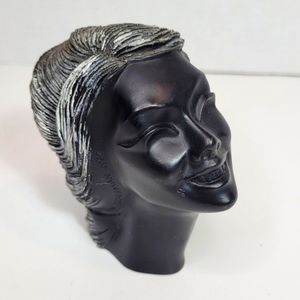 Frank Schirman Sculpture KEALOHA Exotic Black Coral Female Bust Hawaii